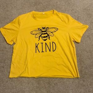 Medium Yellow Bee Kind Crop Top
